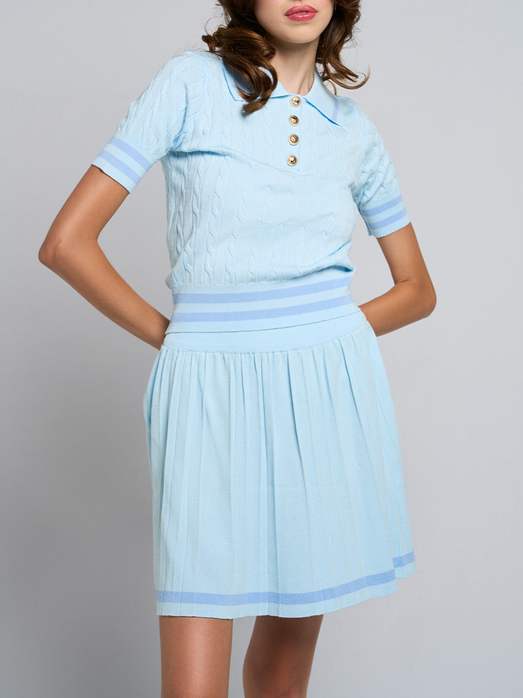 Serenity Knit Jumper & Pleated Skirt Set