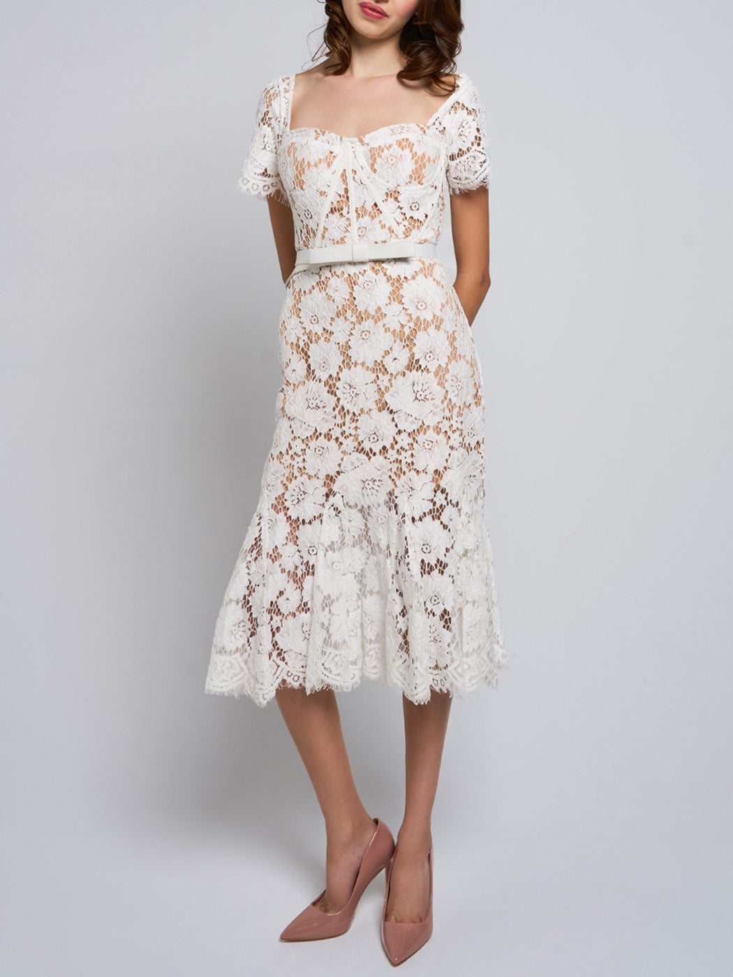 Eve Lace Floral Midi Dress