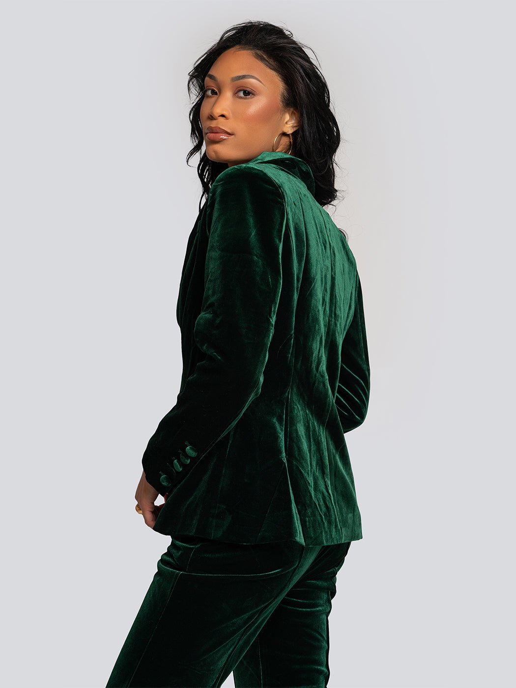 Alicia Velvet Tailored Blazer & Flare Pants Set - Glory Connection