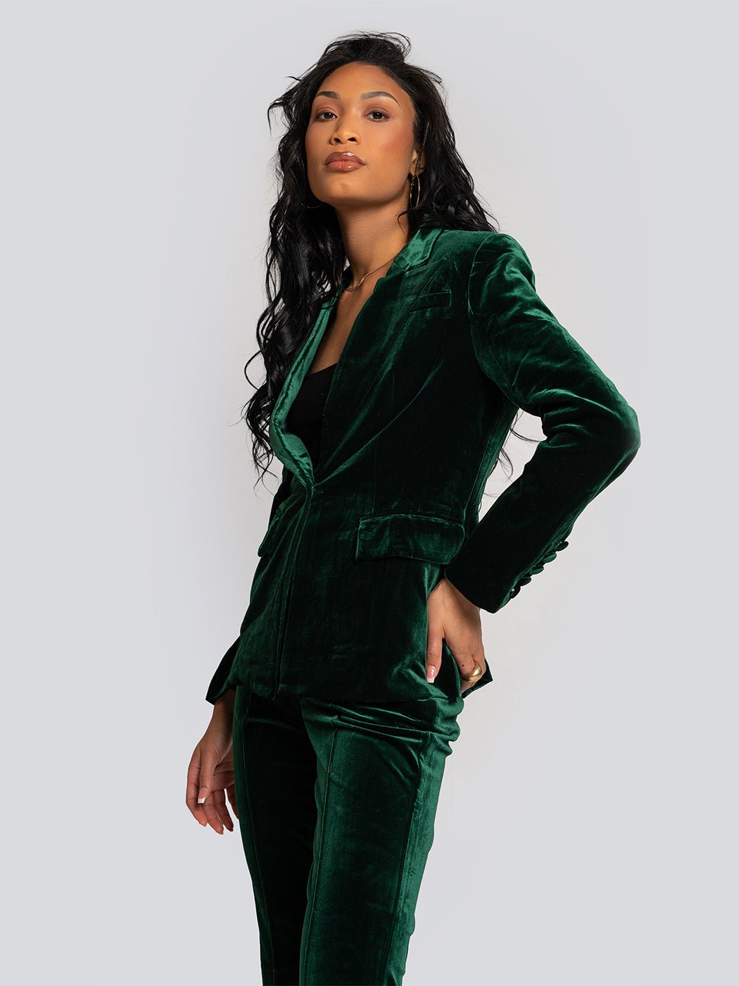 Alicia Velvet Tailored Blazer & Flare Pants Set - Glory Connection