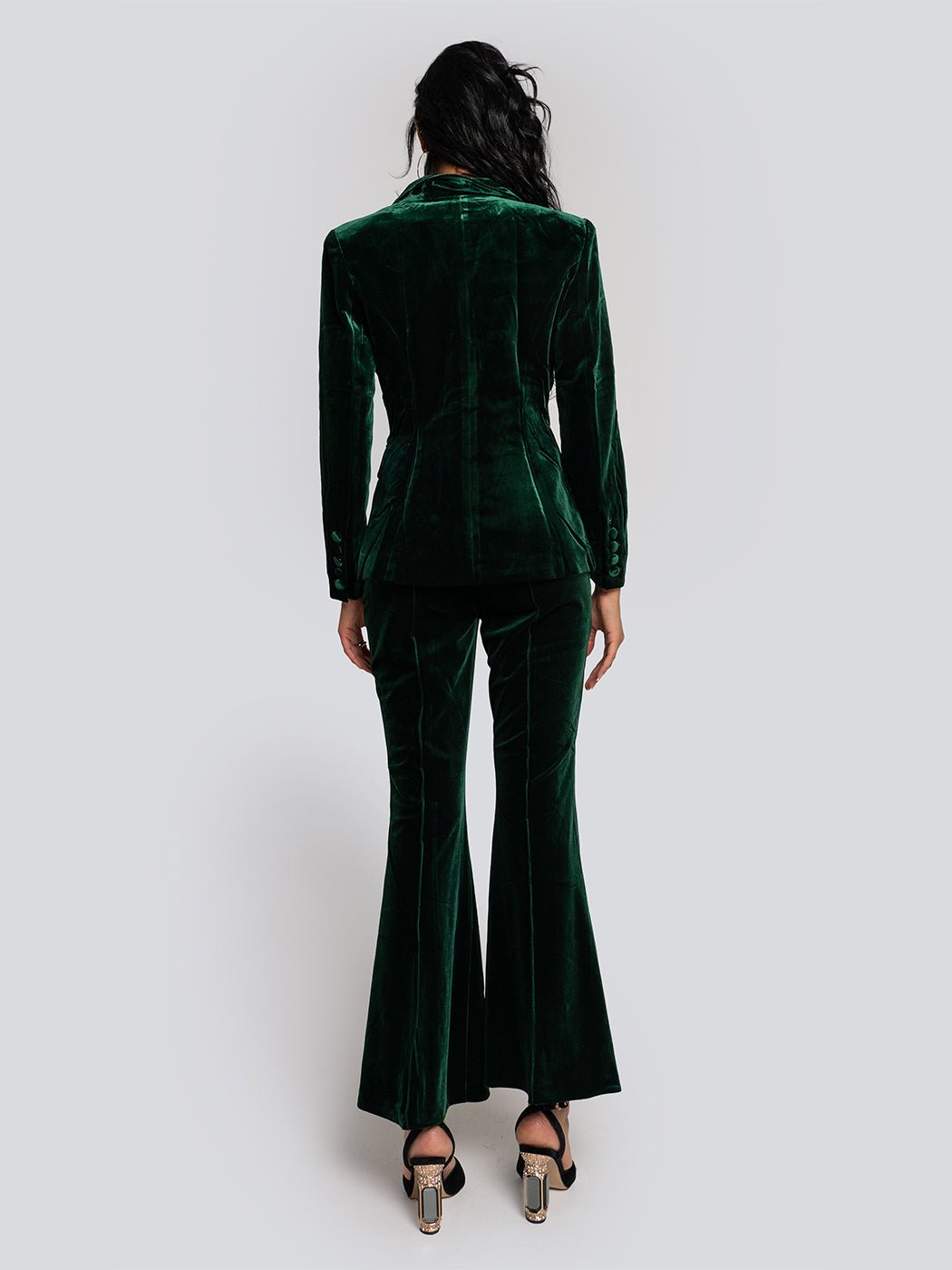 Alicia Velvet Tailored Blazer & Flare Pants Set - Glory Connection