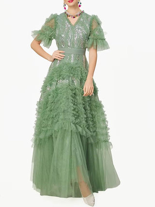 Amara Tiered Tulle Gown Dress