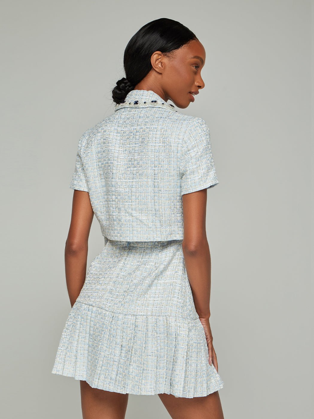Audrey Lapel Embellished Mini Dress - Glory Connection