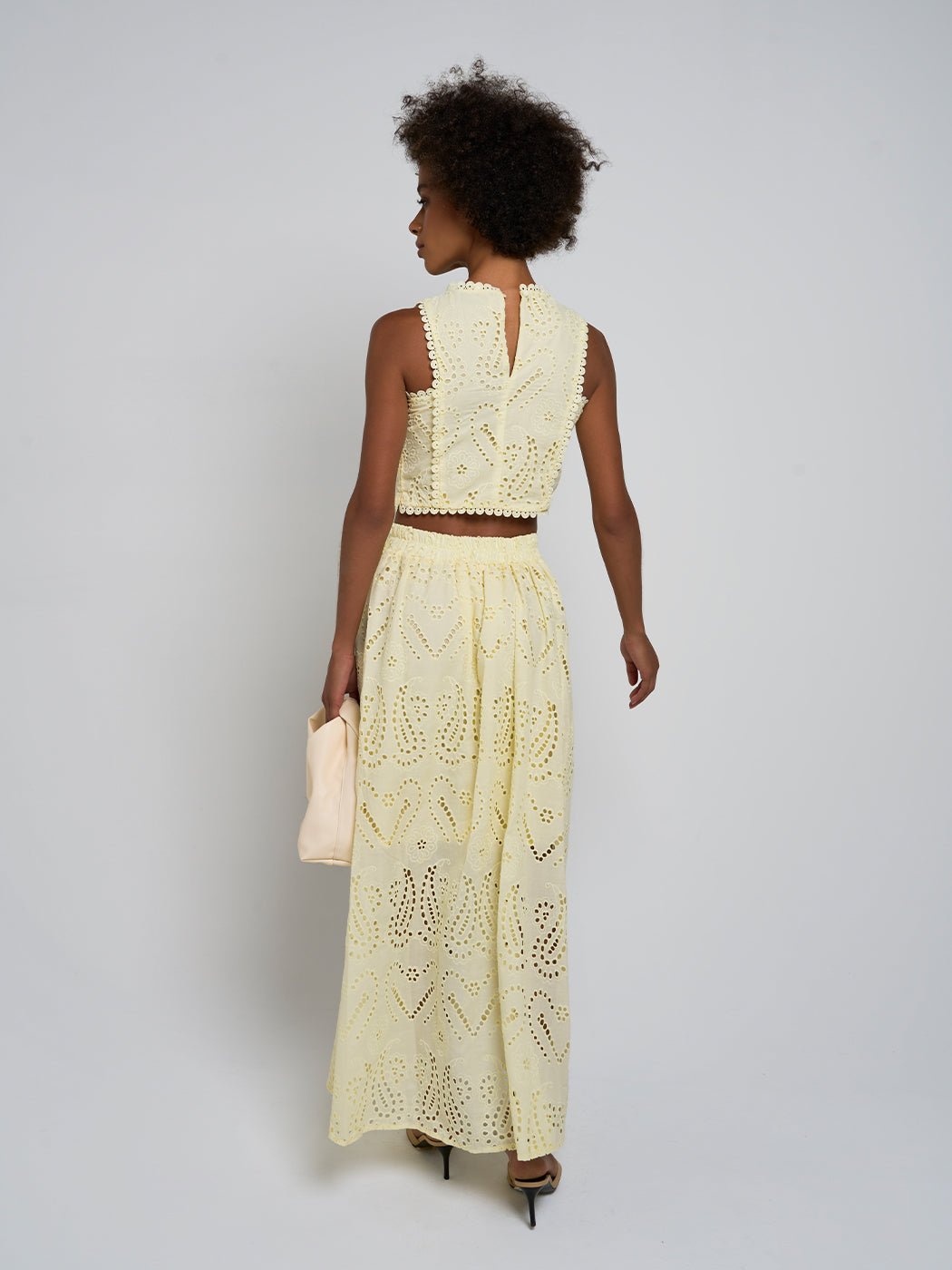 Aurelie Eyelet Crop Top & Maxi Skirt Set - Glory Connection