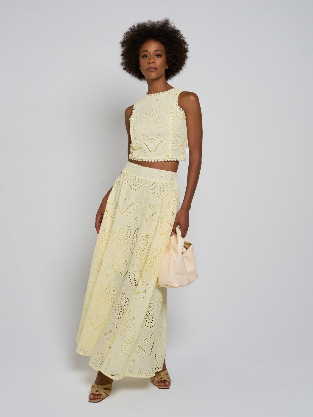 Aurelie Eyelet Crop Top & Maxi Skirt Set - Glory Connection