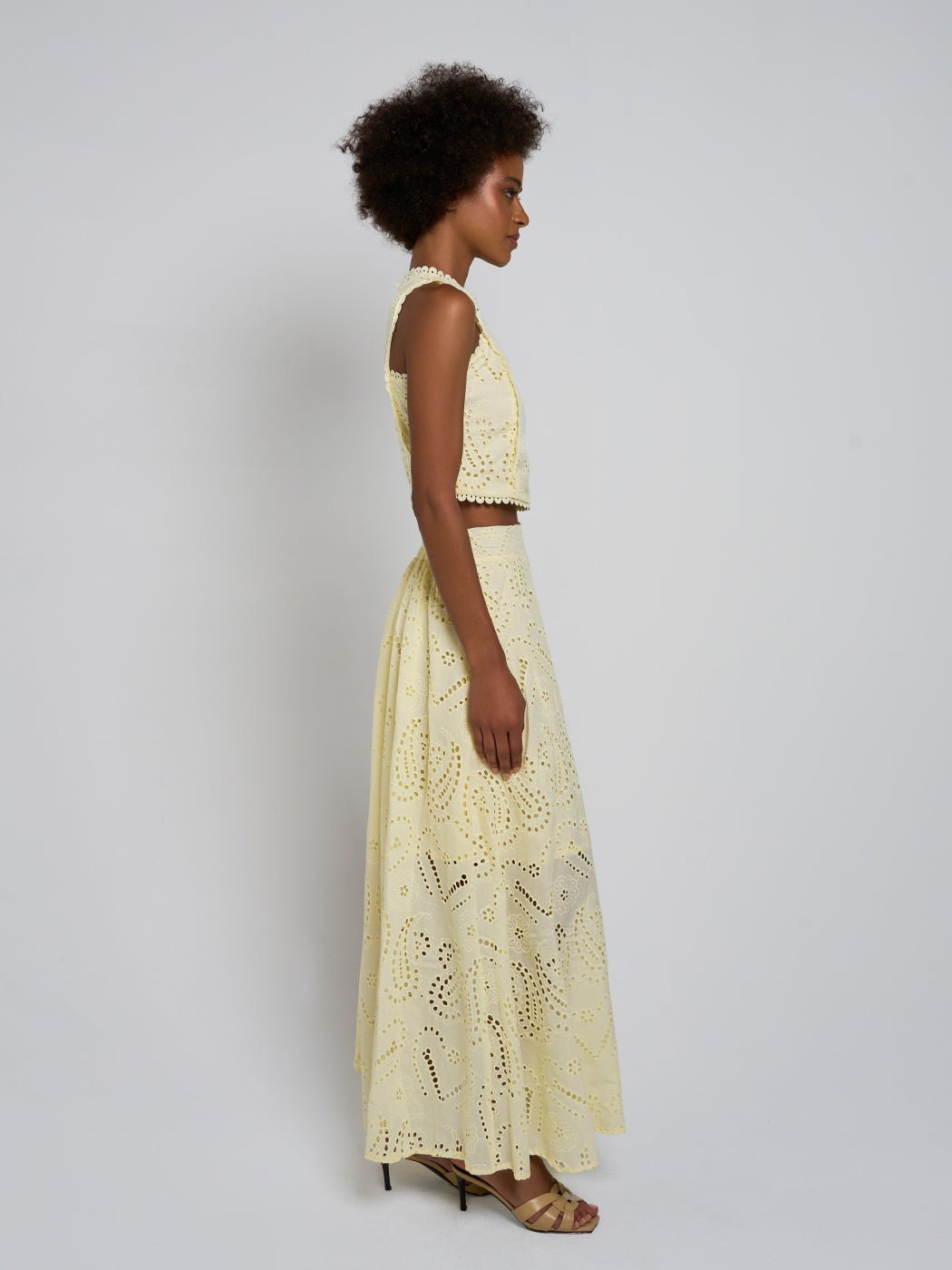 Aurelie Eyelet Crop Top & Maxi Skirt Set - Glory Connection