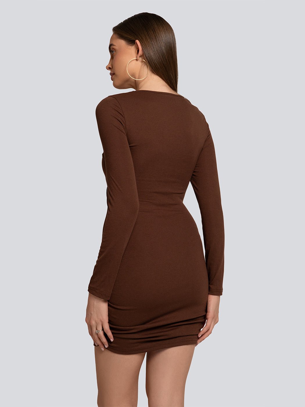 Aurora Double Twist Embellished Long Sleeve Mini Dress - Glory Connection