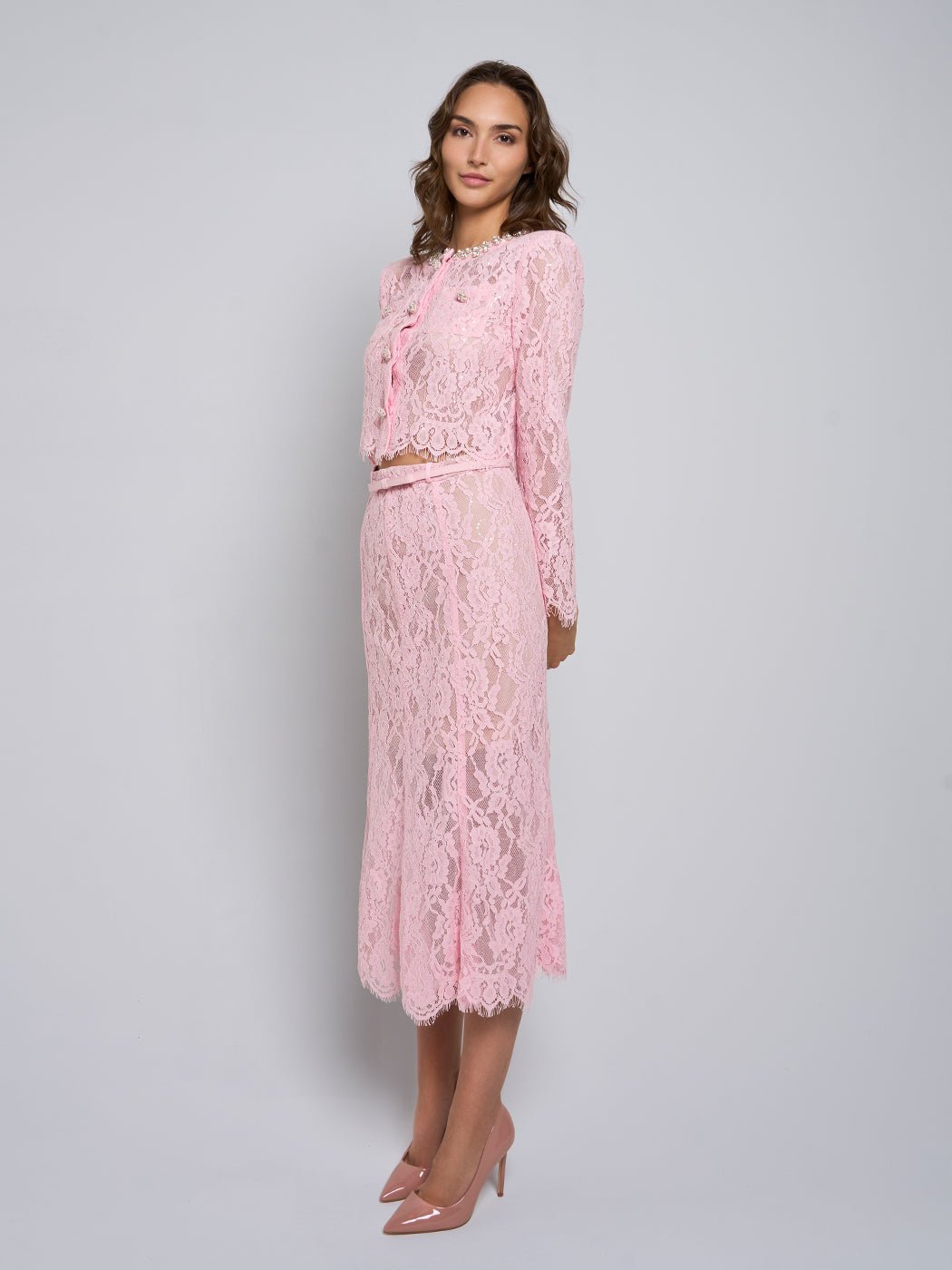 Ayleen Lace Blouse & Midi Skirt Set - Glory Connection