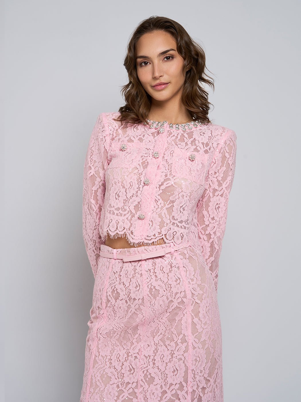 Ayleen Lace Blouse & Midi Skirt Set - Glory Connection