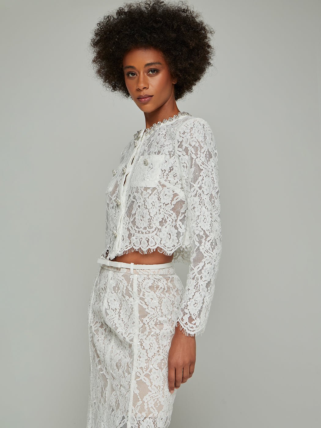 Ayleen Lace Blouse & Midi Skirt Set - Glory Connection