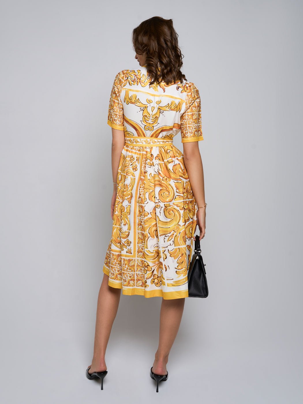 Bettie Paisley Pleated Midi Dress - Glory Connection