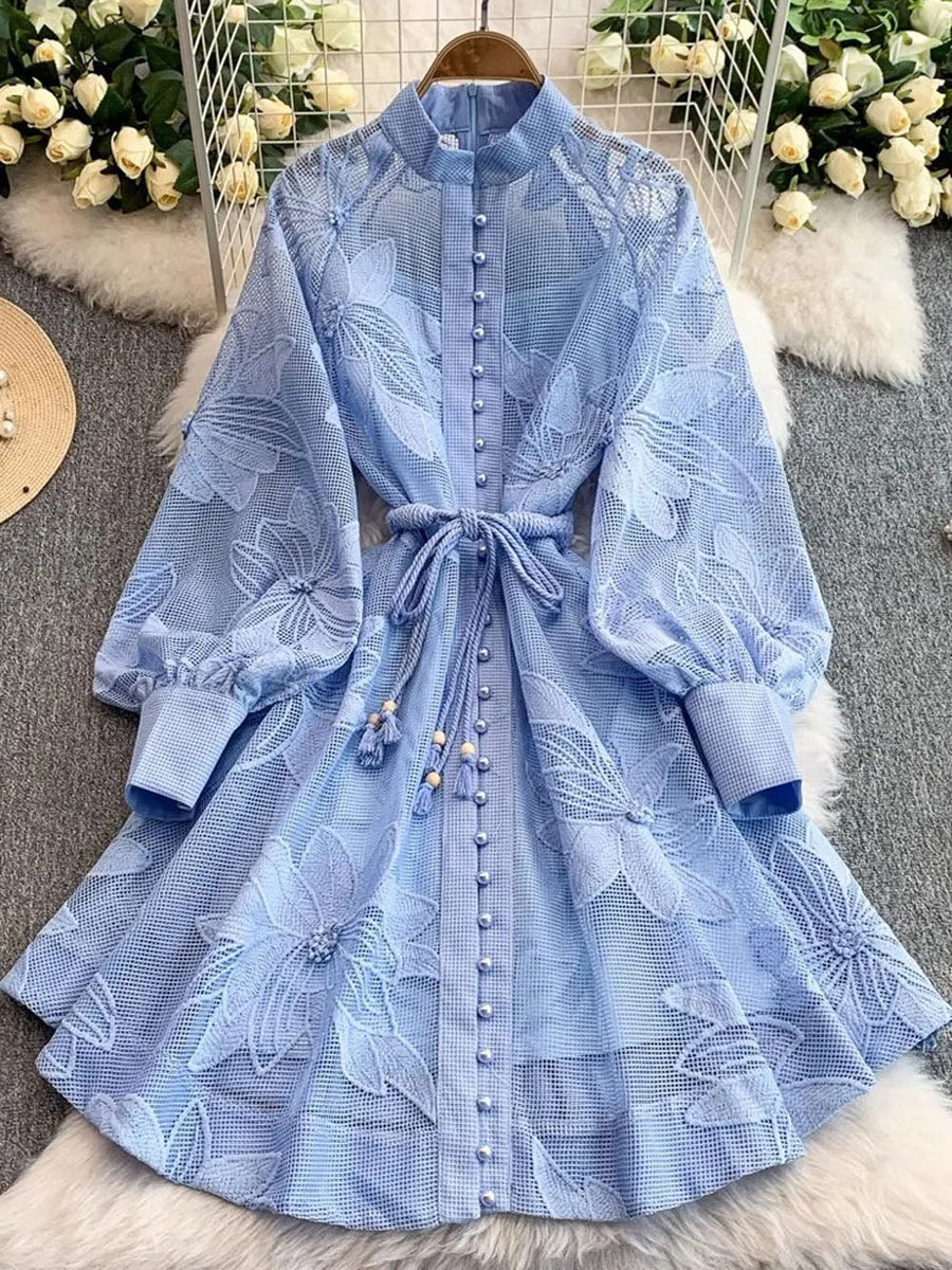 flower mesh mini dress Wendy Flower Mesh Mini Dress Innovare Denim