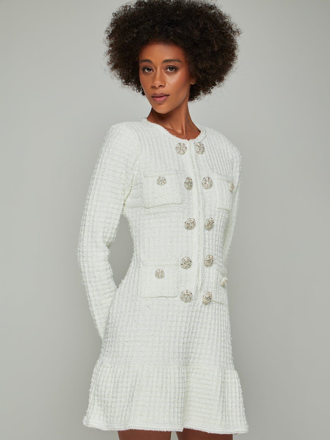 Cassie Honeycomb Crewneck Mini Dress - Glory Connection
