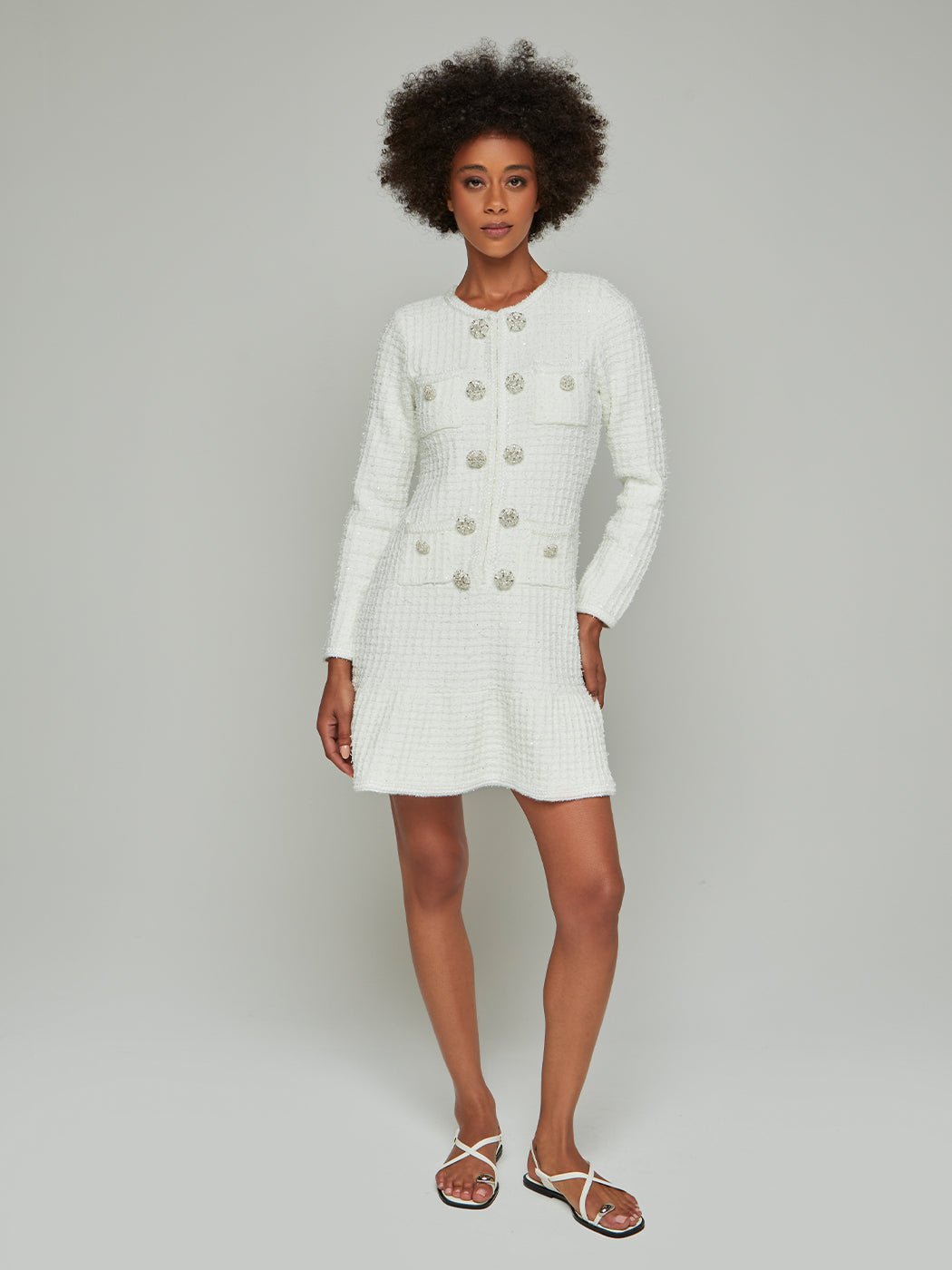 Cassie Honeycomb Crewneck Mini Dress - Glory Connection