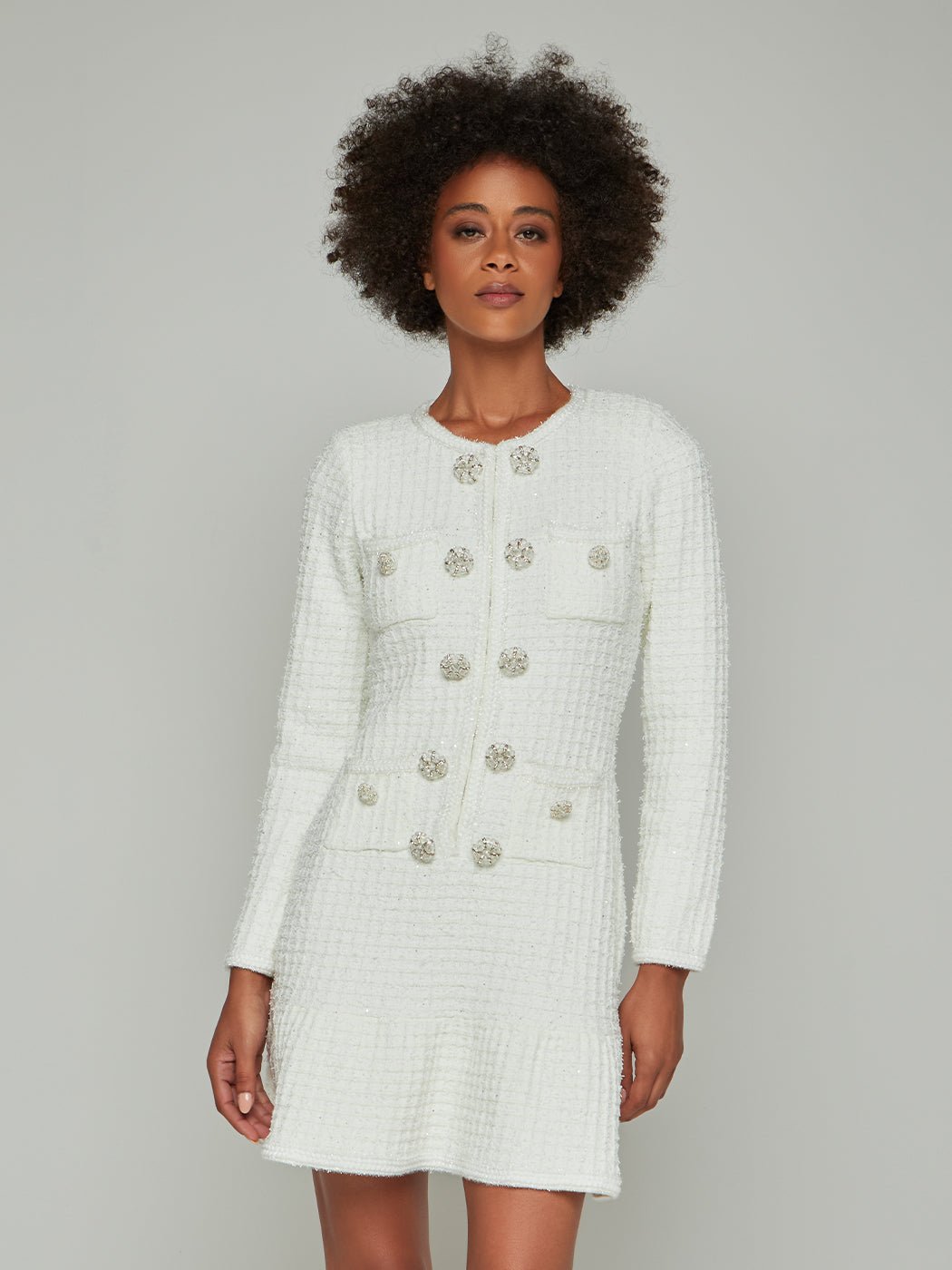 Cassie Honeycomb Crewneck Mini Dress - Glory Connection