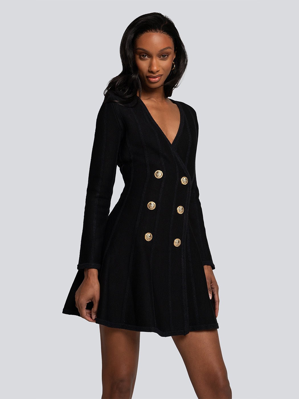 Cecilia Double Breasted Velvet Mini Dress - Glory Connection