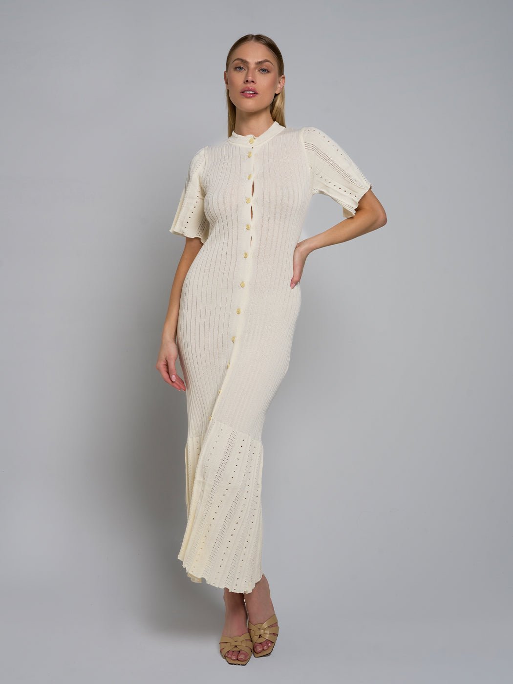 Cynthia Knit Buttoned Maxi Dress - Glory Connection