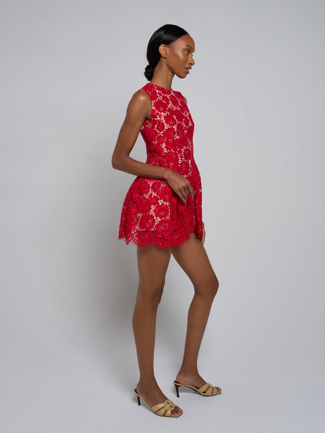 Demetria Sleeveless Lace Mini Dress - Glory Connection