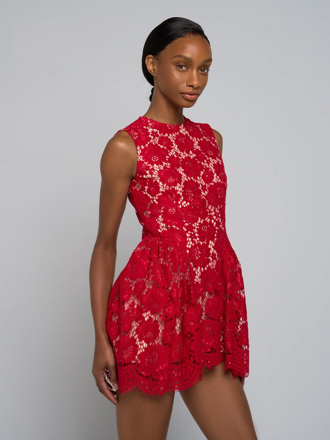 Demetria Sleeveless Lace Mini Dress - Glory Connection