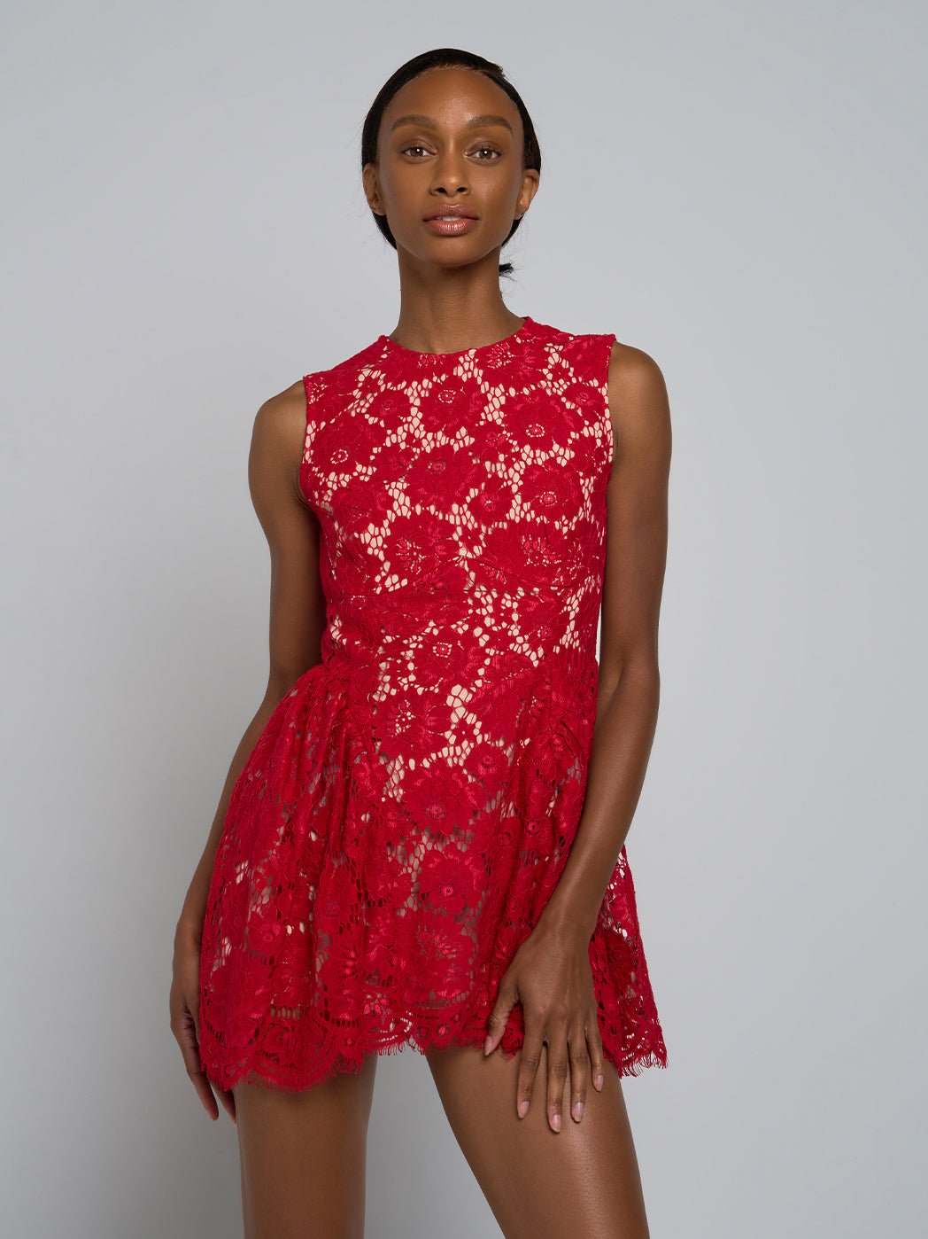 Demetria Sleeveless Lace Mini Dress - Glory Connection