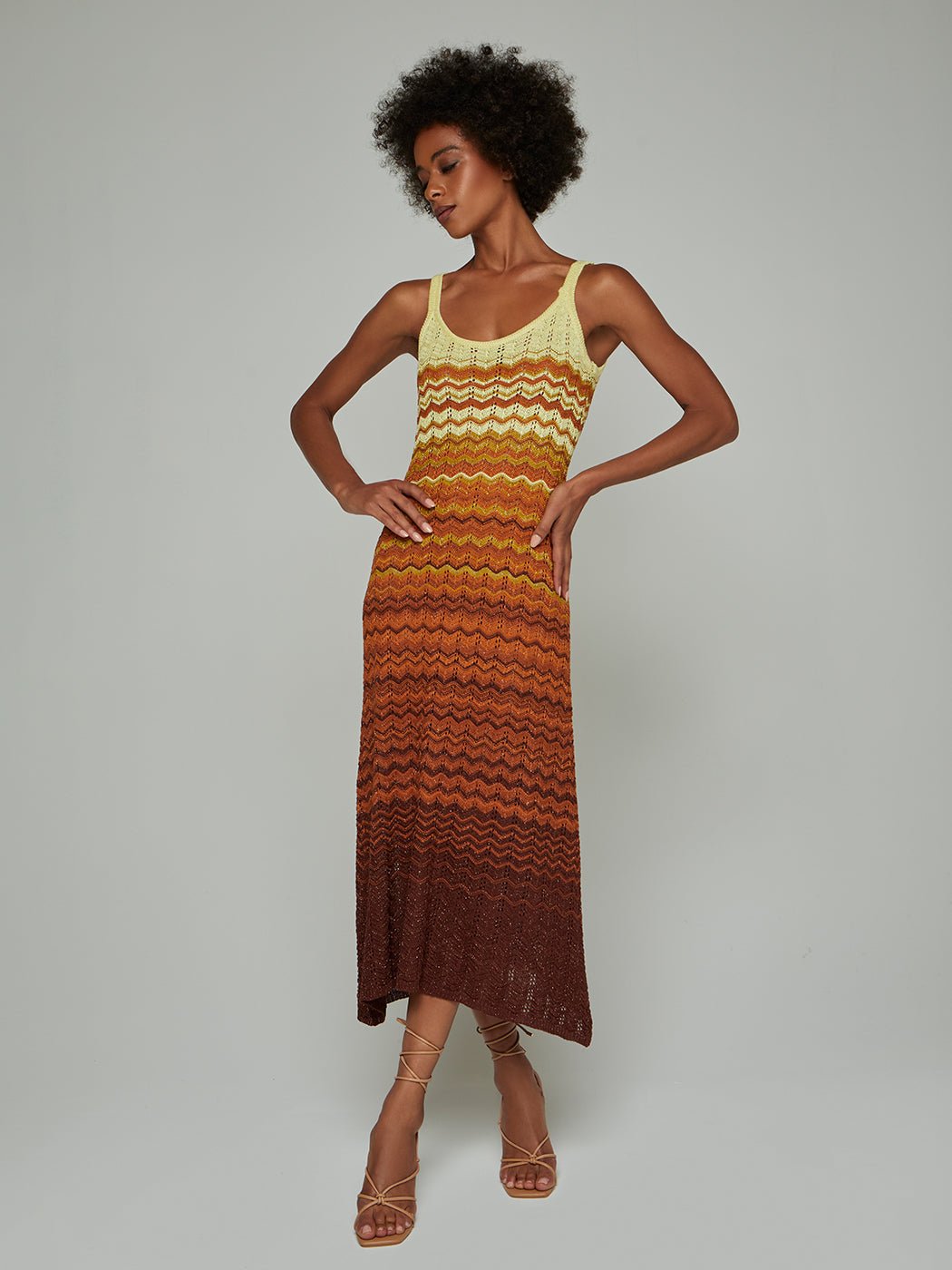 Effie Wave Knit Strapped Maxi Dress - Glory Connection
