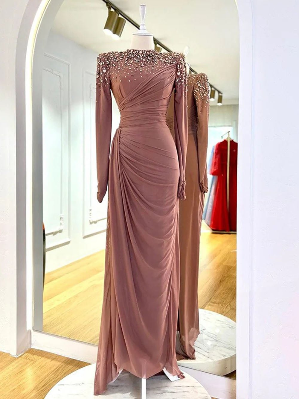 Eli Crystal Long Sleeves Maxi Dress - Glory Connection