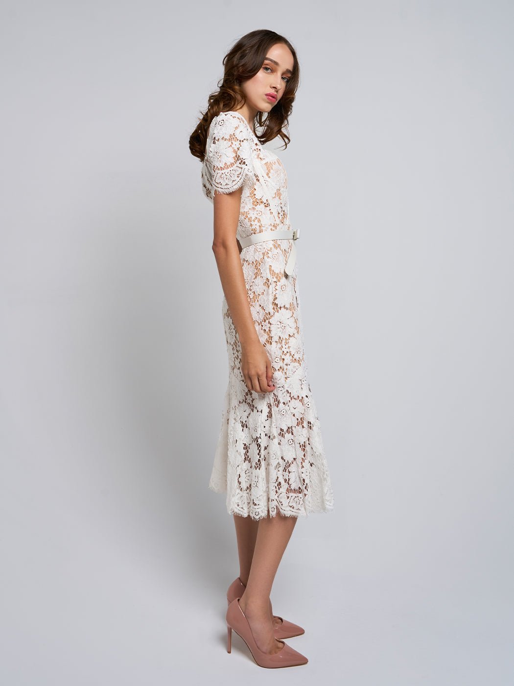 Eve Lace Floral Midi Dress - Glory Connection