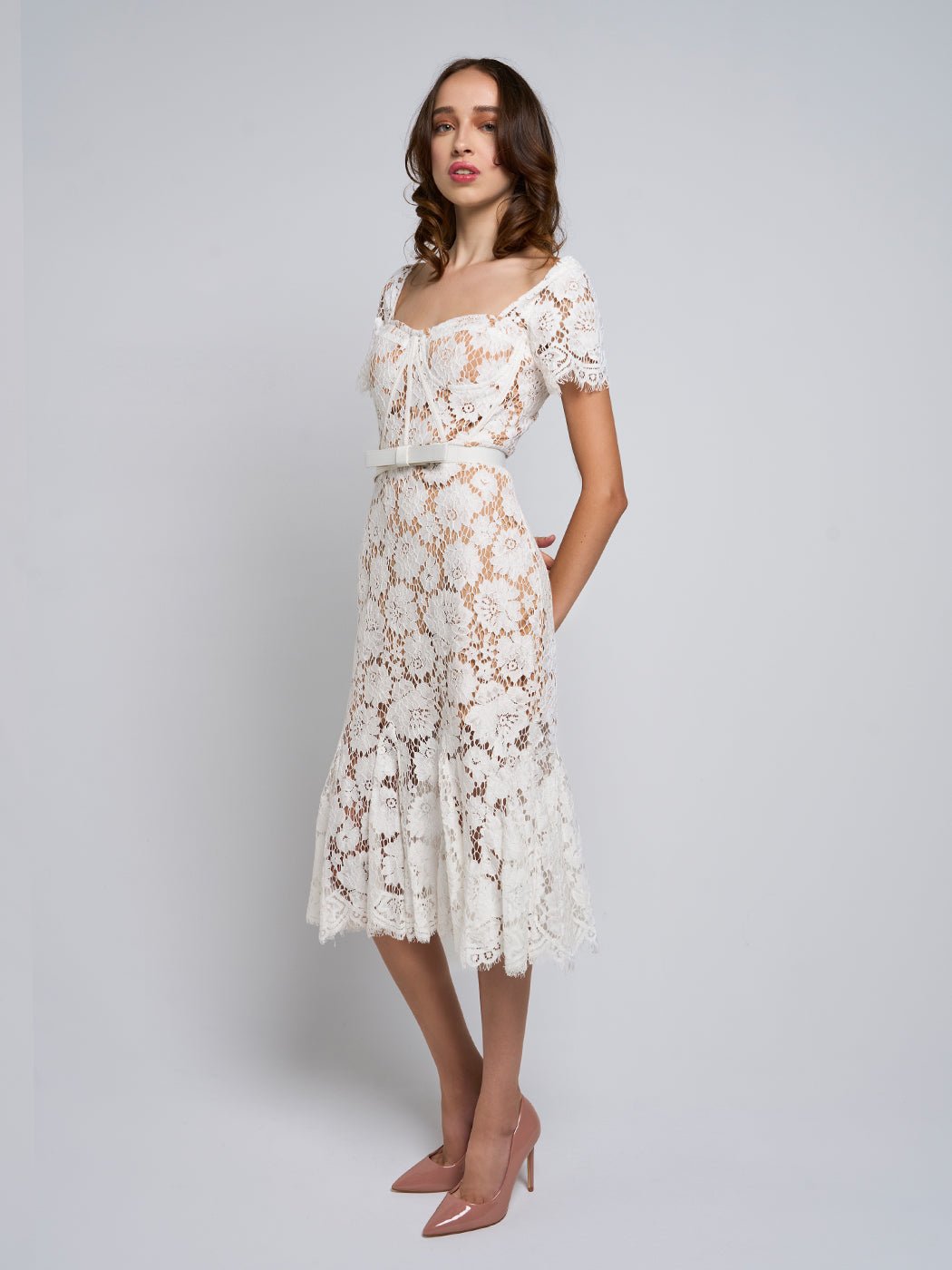 Eve Lace Floral Midi Dress - Glory Connection