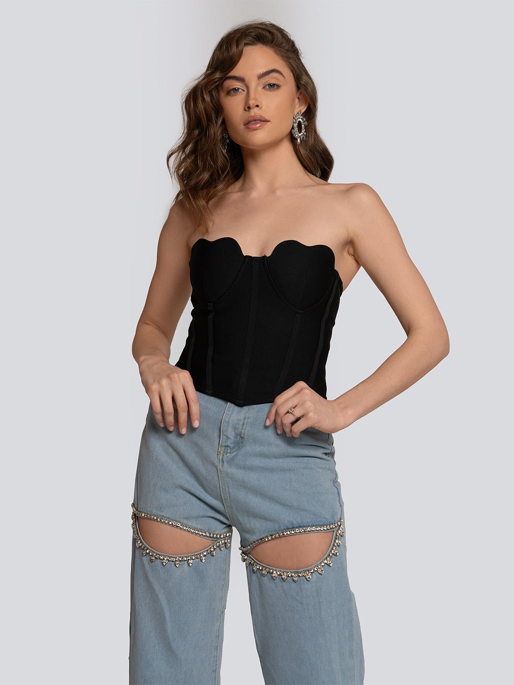 Georgia Scalloped Sweetheart Structured Corset Top - Glory Connection