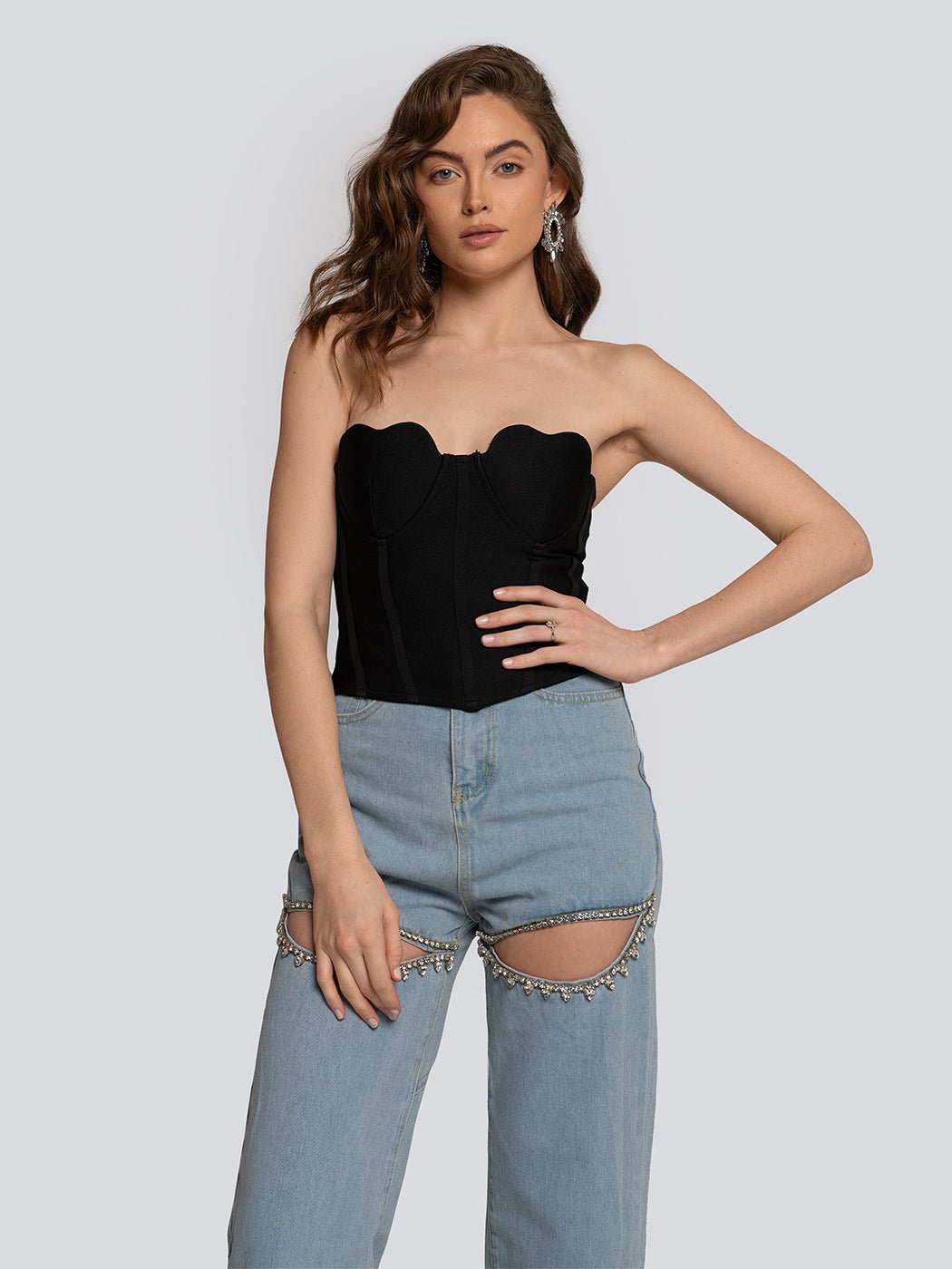 Georgia Scalloped Sweetheart Structured Corset Top - Glory Connection