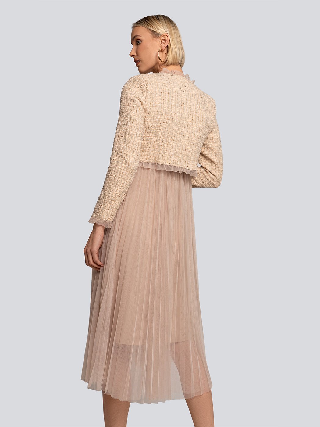 Giselle Tulle Midi Dress & Textured Jacket Set - Glory Connection