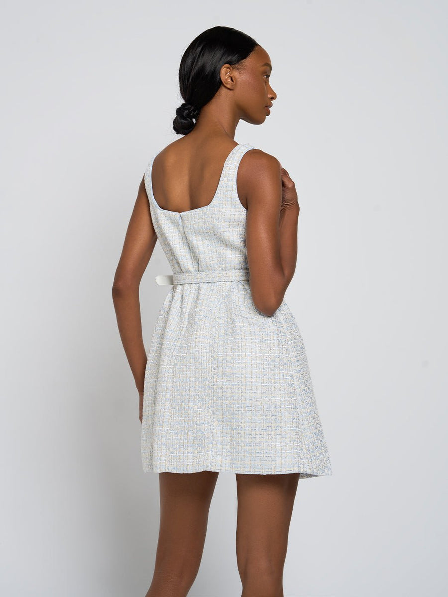 belted tweed mini dress Tweed Belted Mini Dress