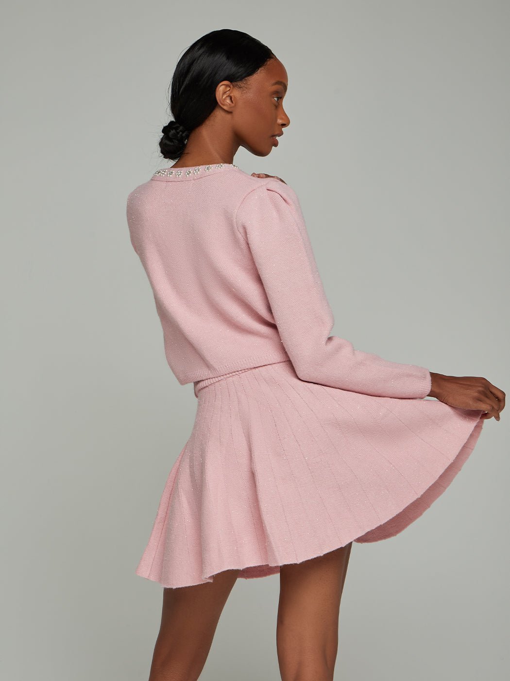Imogen Beaded Cropped Jacket & Mini Skirt Set - Glory Connection