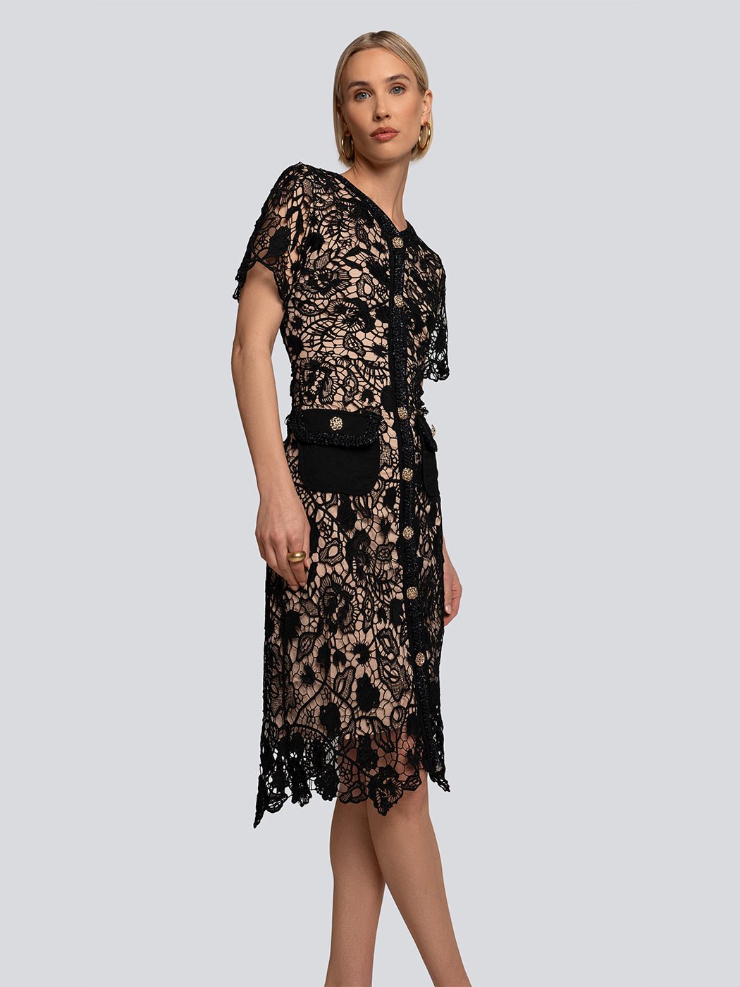 Iris Lace Pocket Detail Midi Dress - Glory Connection