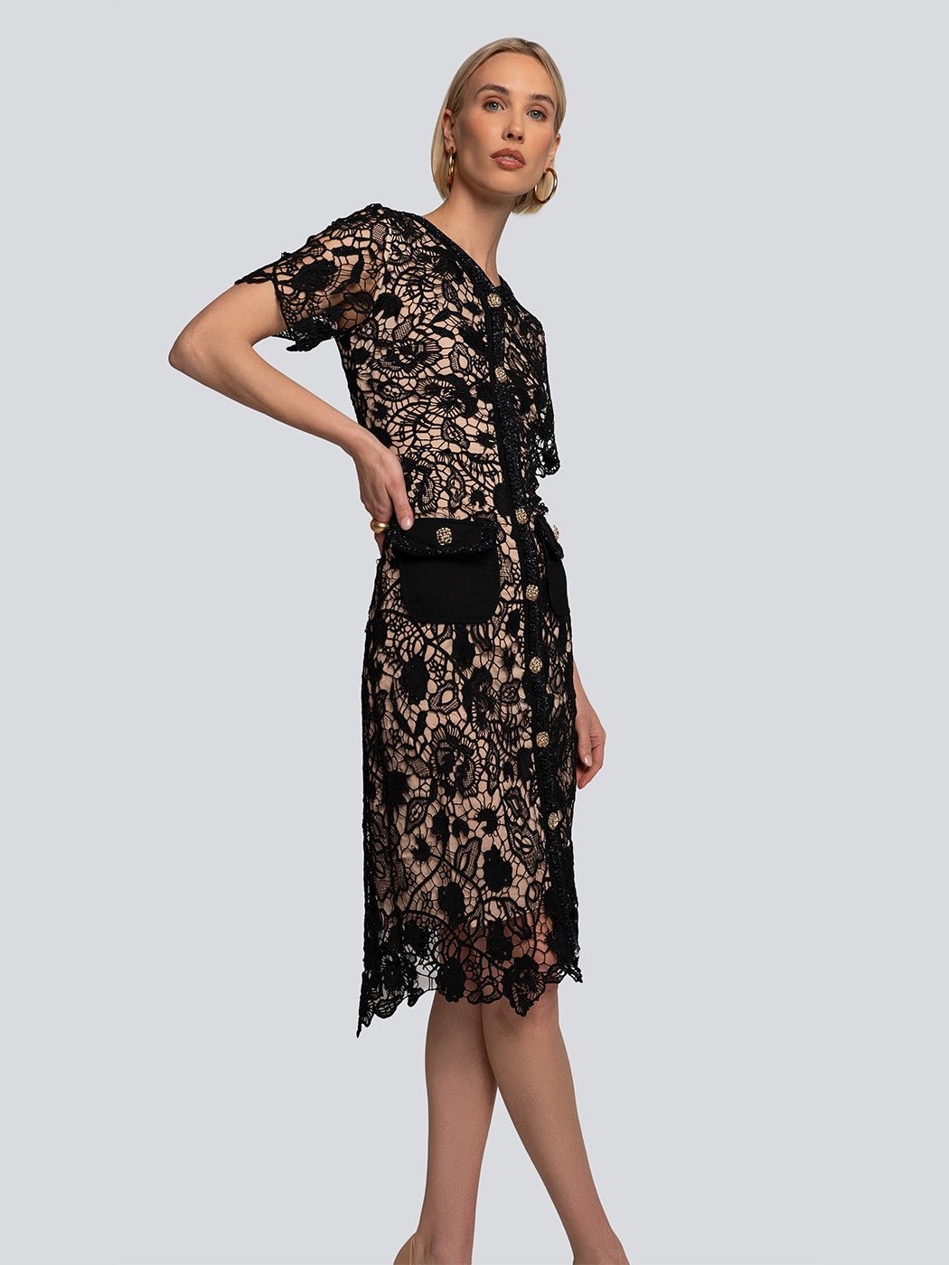 Iris Lace Pocket Detail Midi Dress - Glory Connection