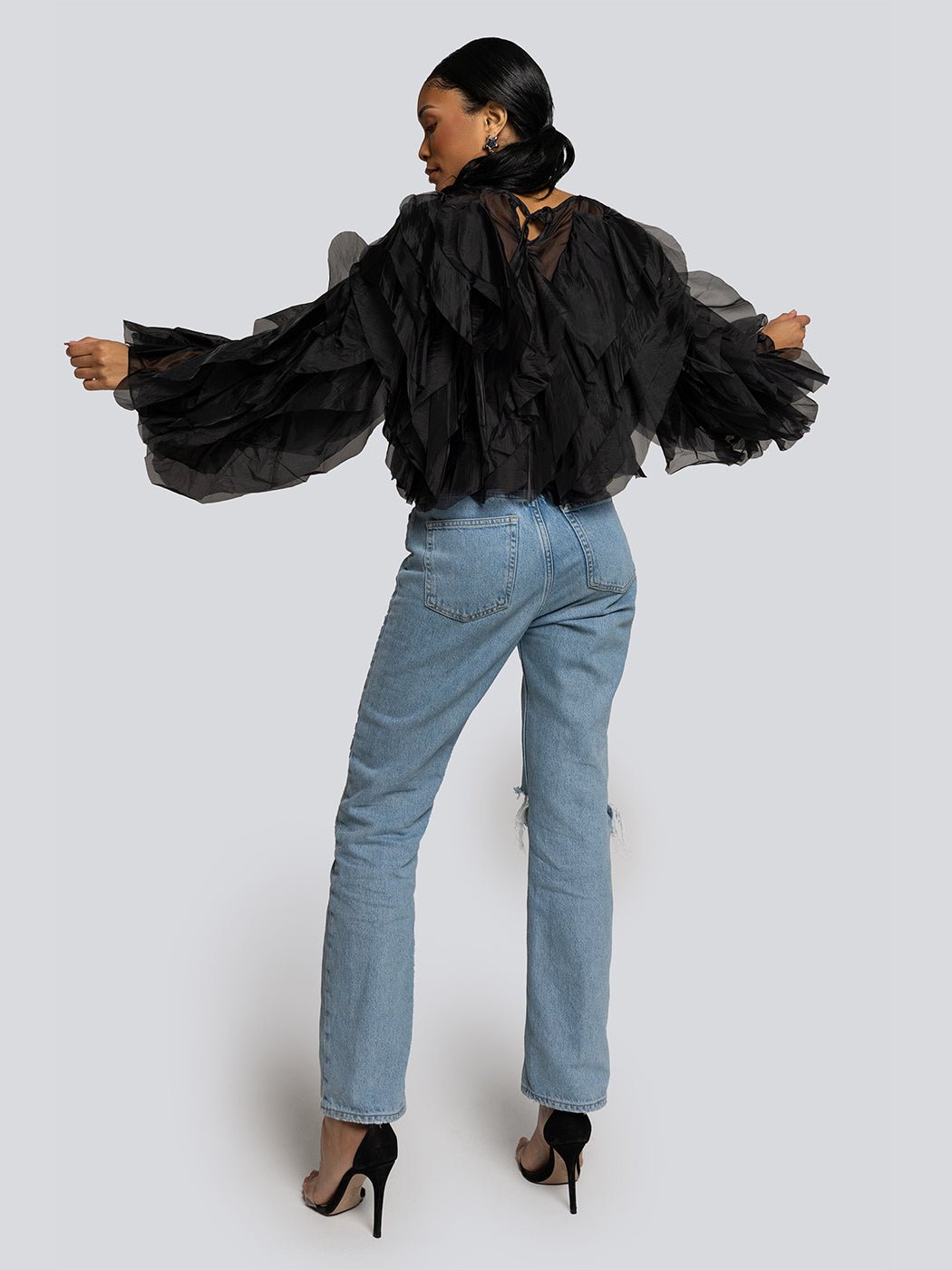 Jamie Ruffle Billow Sleeve Flounce Blouse - Glory Connection
