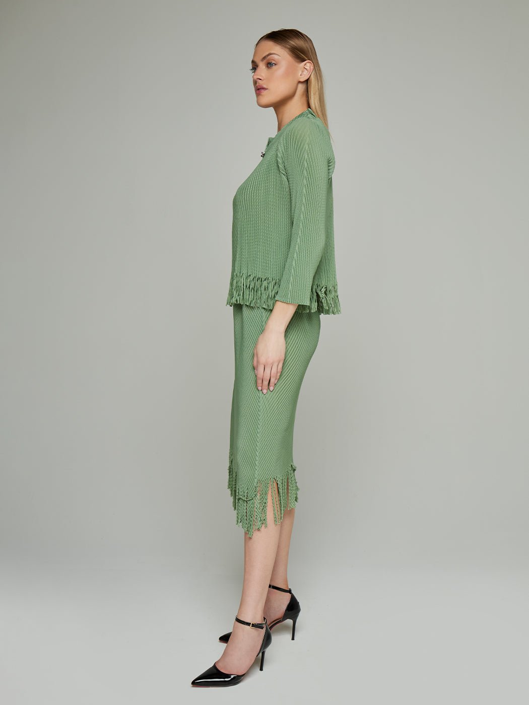 Janna Tasseled Blouse & Maxi Skirt Set - Glory Connection