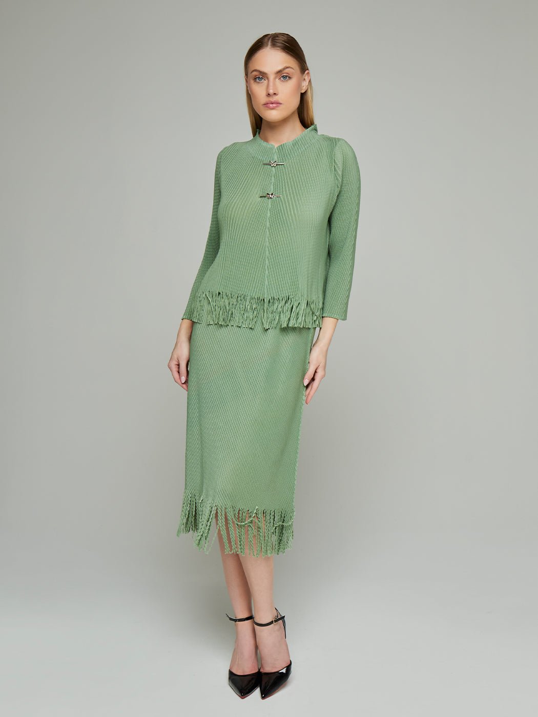 Janna Tasseled Blouse & Maxi Skirt Set - Glory Connection