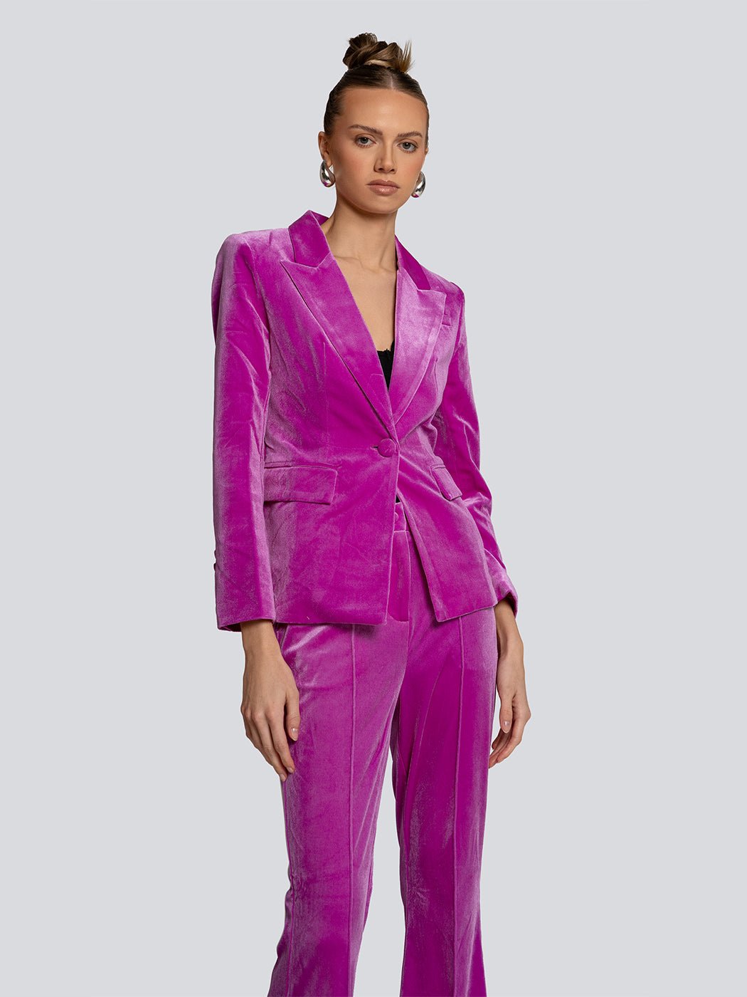 Jolene Velvet Fitted Blazer & Flared Pants Set - Glory Connection