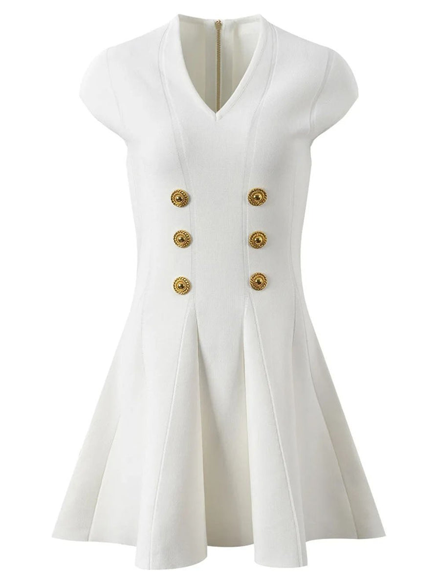 kimberly mini dress white Kimberly White Structured Mini Dress