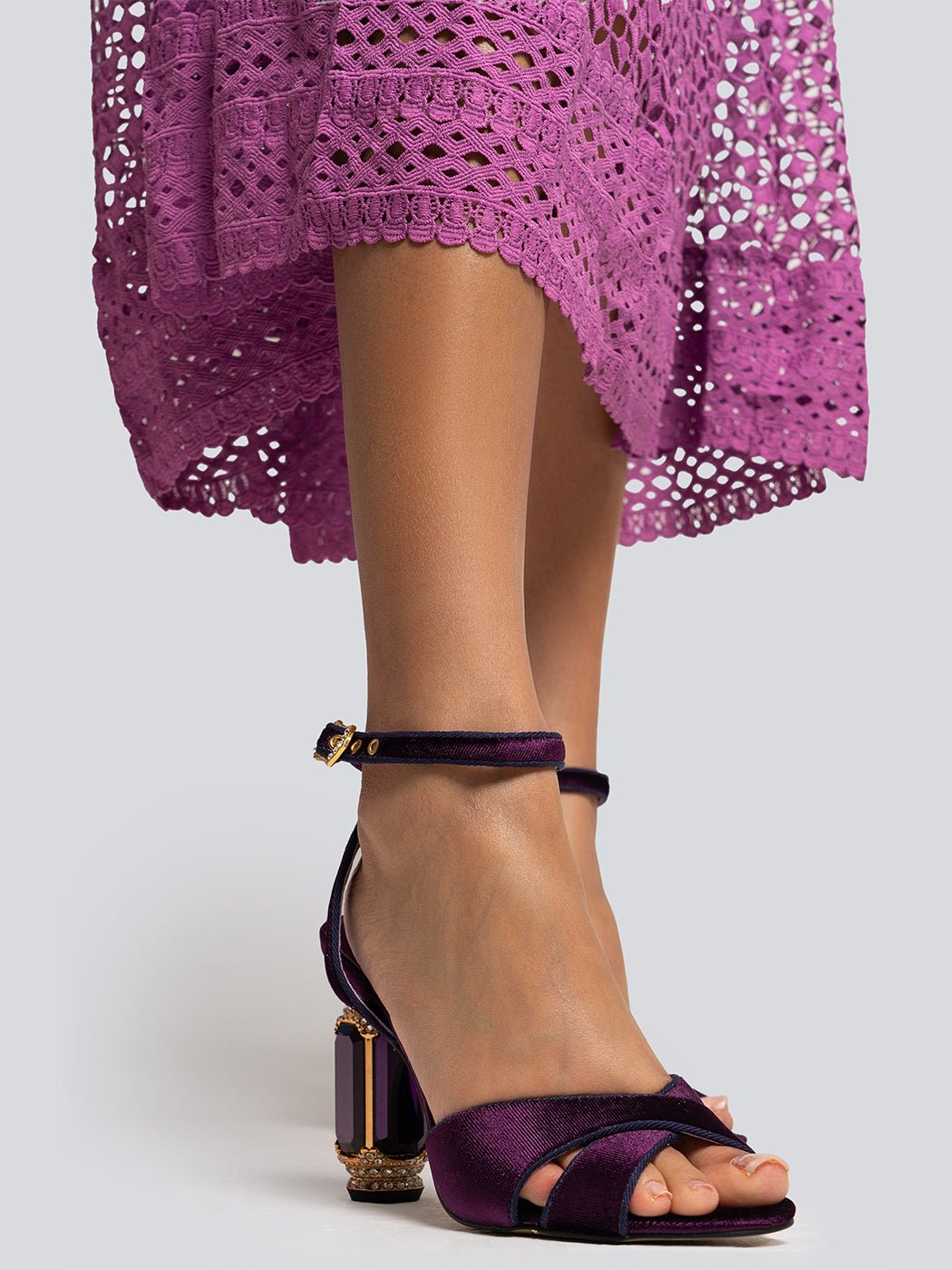 Kris Gemstone Heel Strap Sandals - Glory Connection