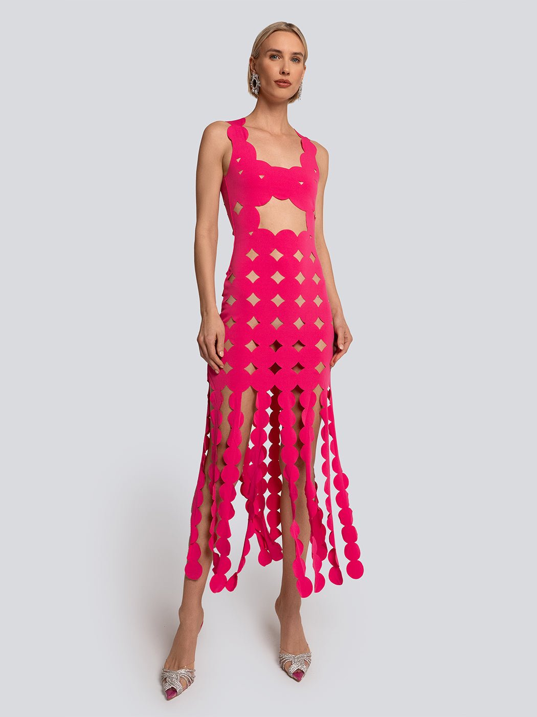Lana Geometric Cut-Out Fringe Maxi Dress - Glory Connection