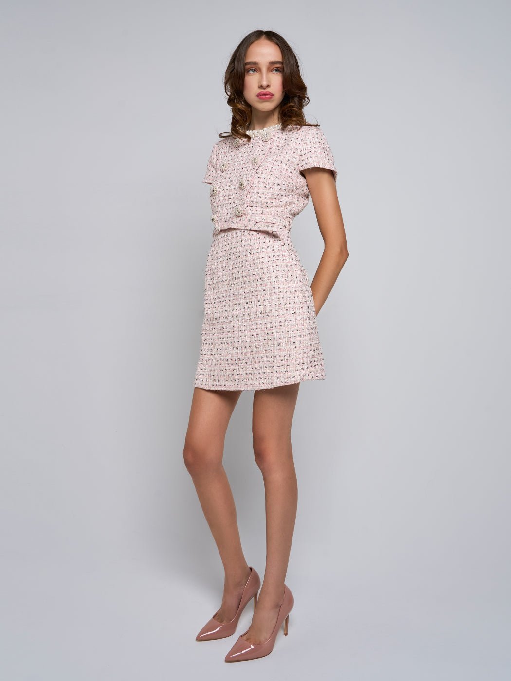 Leigh Short - Sleeve Buttoned Mini Dress - Glory Connection