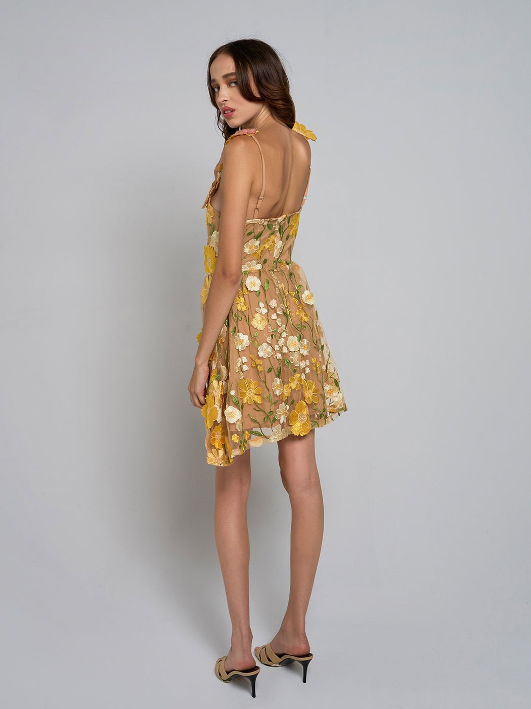 Liora Floral Strapped Flare Mini Dress - Glory Connection