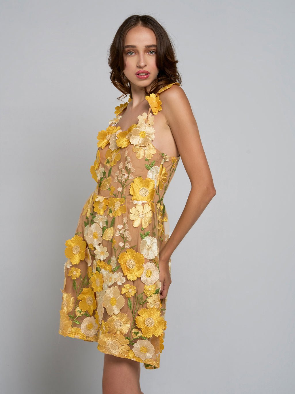 Liora Floral Strapped Flare Mini Dress - Glory Connection