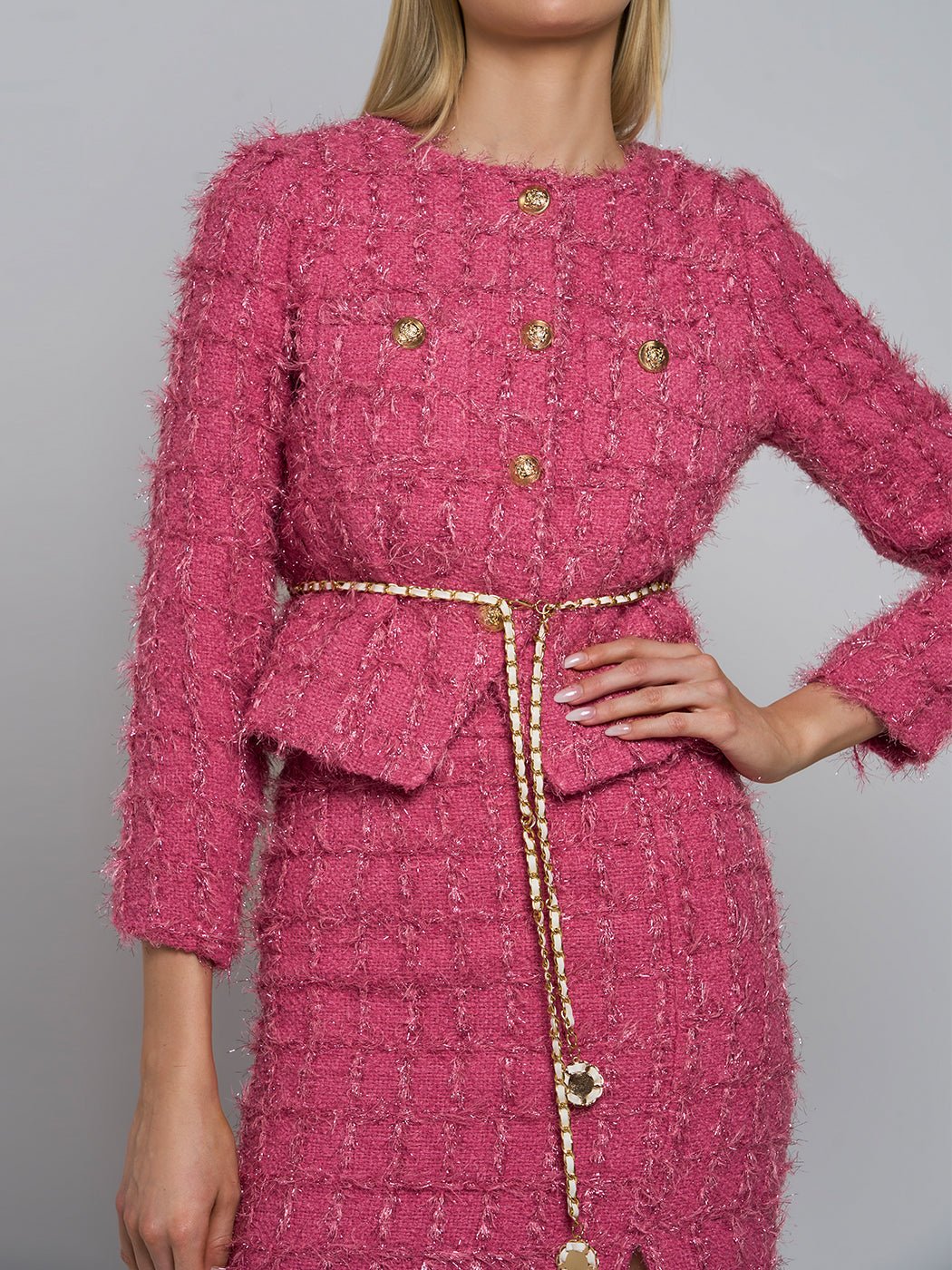 Loreen Peplum Jacket & Midi Skirt Set - Glory Connection