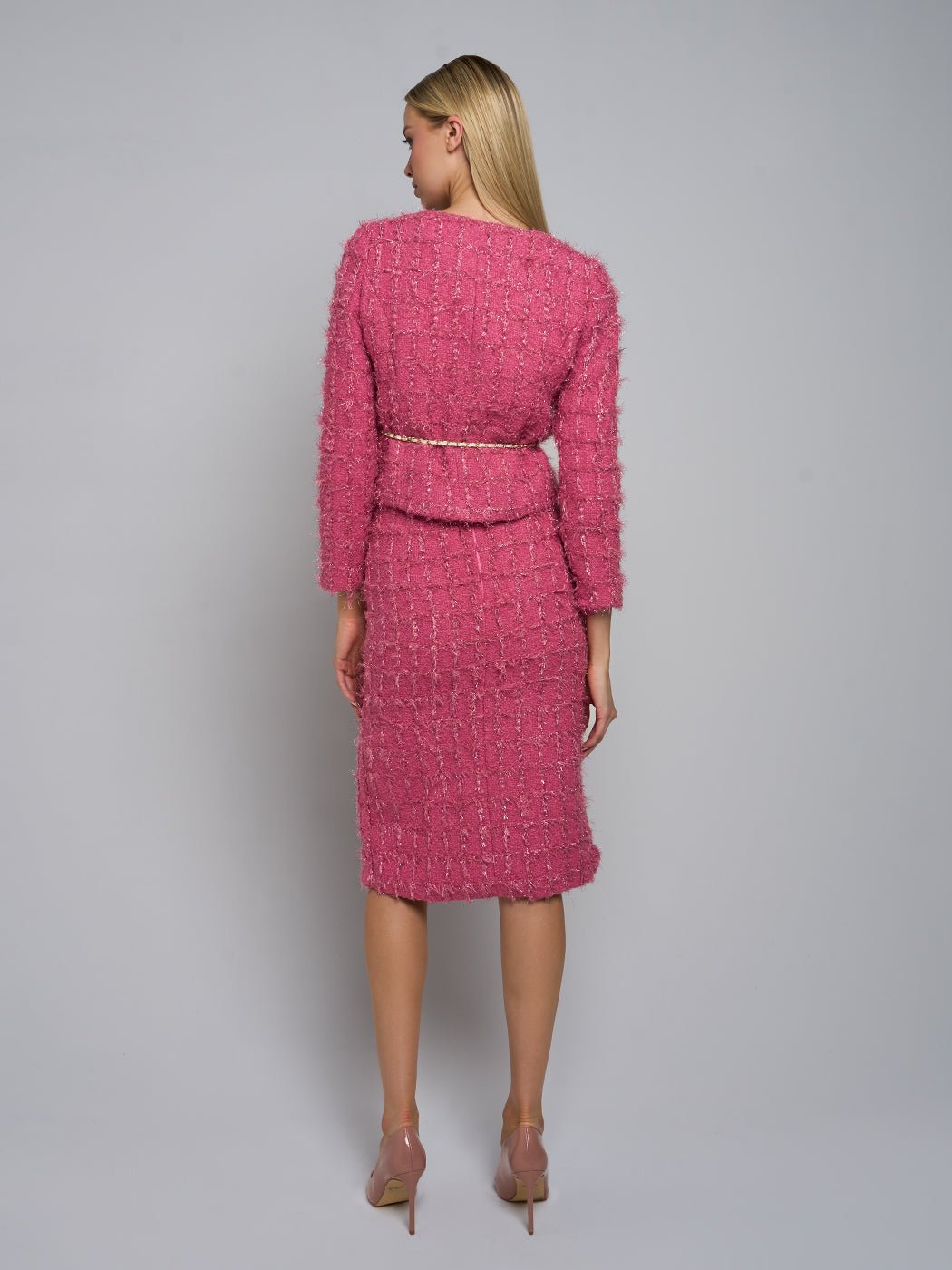 Loreen Peplum Jacket & Midi Skirt Set - Glory Connection