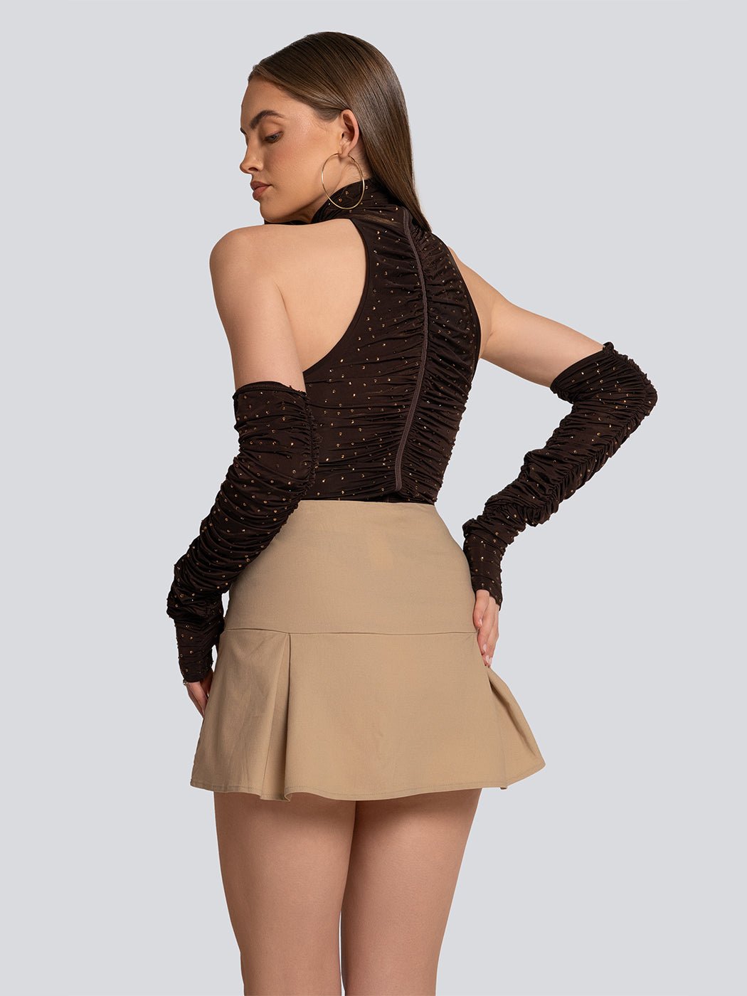 Lucy High Neck Sequin Bodysuit & Matching Gloves - Glory Connection