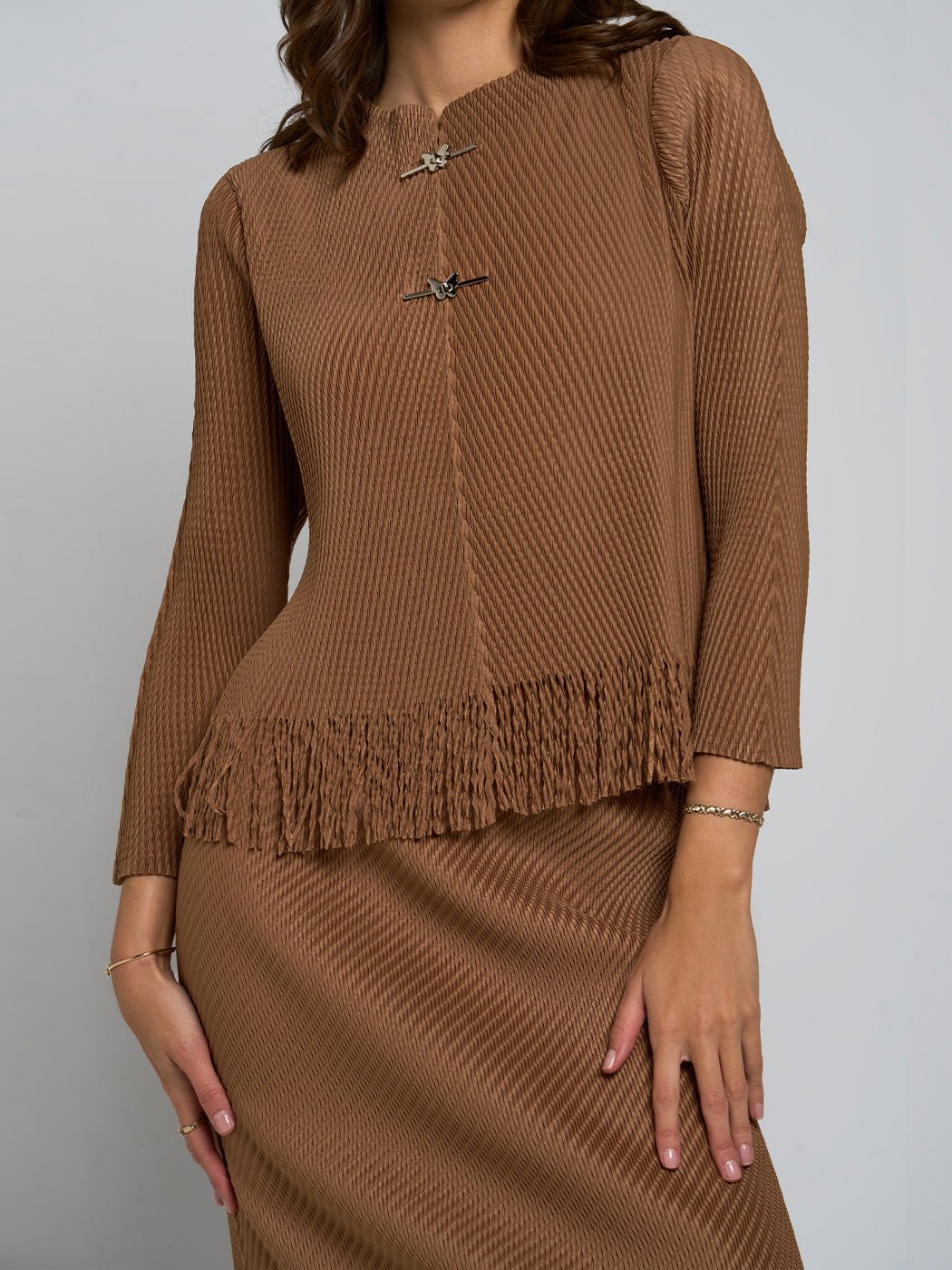 Maddie Fringe Blouse & Maxi Skirt Set - Glory Connection