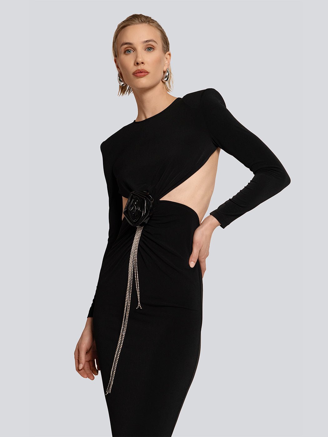 Maisy Floral Open Back Long Sleeve Maxi Dress - Glory Connection